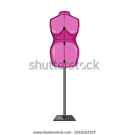 bespoke mannequin tailor cartoon. alteration stitching, needle thread, hem seam bespoke mannequin tailor sign. isolated symbol vector illustration
