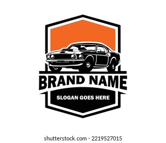 Best 1970 muscle car vector logo isolated on white background for badge, emblem, icon available in eps 10