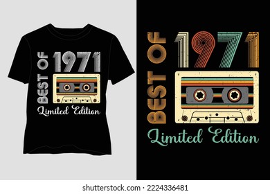 Mejor Diseño de Camisetas Cumpleaños de la Edición Limitada de 1971