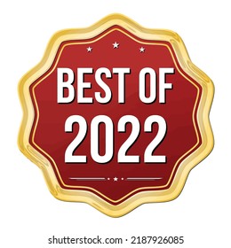 Best of 2022 badge on white background, vector illustration