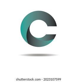 Mejor letra 3D c en plantilla vectorial
