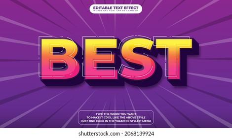 Best 3D Text Style Effect with Editable Text