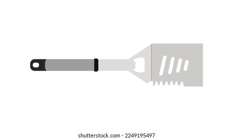 The best 4 in 1 BBQ Grill Spatula, simple color flat icon, isolated on white background. Vector illustration in trendy style. Editable graphic resources for many purposes. 