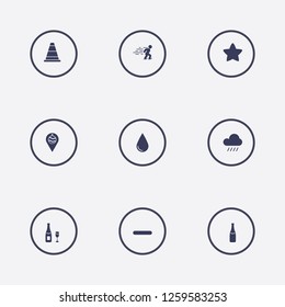 Best 9 cold icon set. drop, star, cone and ice skating vector illustration