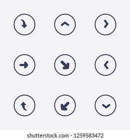 Best 9 direction icon set. arrow vector illustration
