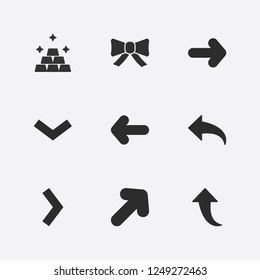 Best 9 frame icon set. gold, arrow and ribbon vector illustration