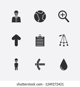 Best 9 light icon set. arrow, road, clipboard and zoom vector illustration