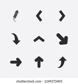 Best 9 show icon set. fireworks and arrow vector illustration