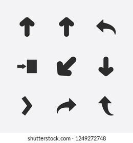 Best 9 show icon set. arrow and exit vector illustration
