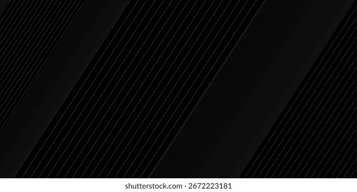 Melhor design de fundo abstrato. Padrão de linha ondulada moderno (curvas guilhochadas) em cores monocromáticas. Textura de faixa premium para banner, plano de fundo empresarial. Vetor horizontal escuro moderno