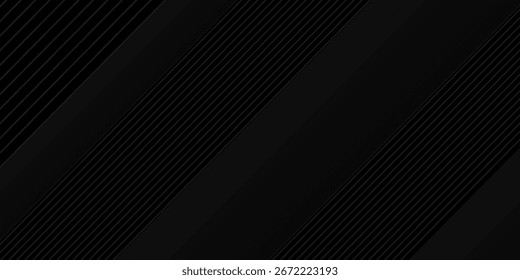 Melhor design de fundo abstrato. Padrão de linha ondulada moderno (curvas guilhochadas) em cores monocromáticas. Textura de faixa premium para banner, plano de fundo empresarial. Vetor horizontal escuro moderno