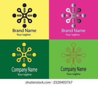 Mejores logotipos Abstractas: cuatro Diseños diferentes de la misma forma para empresas, instituciones, Organizaciones, fundaciones, etc.