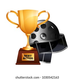 best actor gold trophy cup award reel film movie