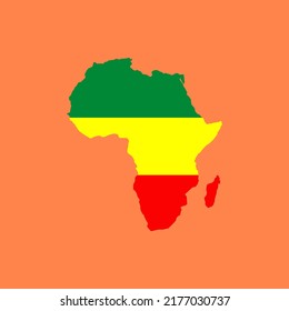 Best African Continent Map Icon Full Color