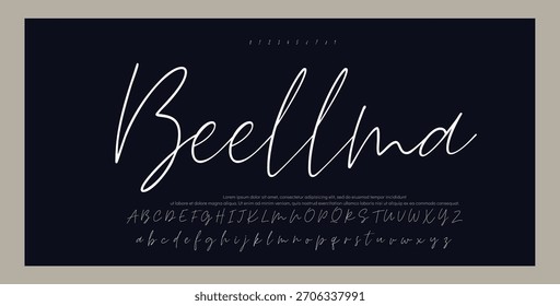 Mejor alfabeto Barber Amazing Script Signature Logotipo Letras de fuentes escritas a mano