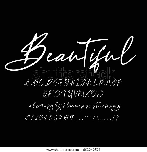 Best Alphabet Beautiful Calligraphy Signature Font Stock Vector ...