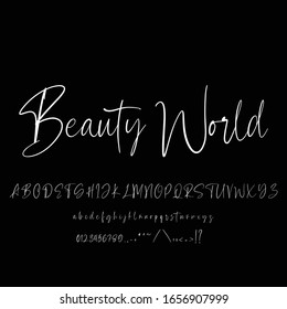 Best Alphabet Beauty World Script Signature Logotype Font lettering handwritten