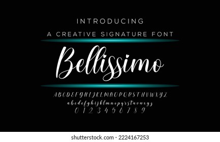 Best Alphabet Bellissimo Script Signature Logotype Font lettering handwritten