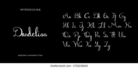 Best Alphabet "Dandelion" Script Font. handwritten type font lettering