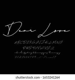 Best Alphabet Dear Love Signature Font lettering handwritten