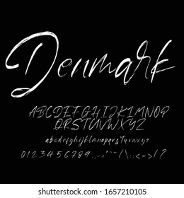 Best Alphabet Denmark Brush Script Logotype Font lettering handwritten