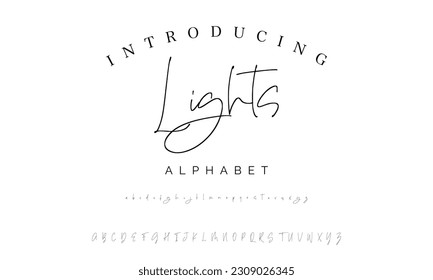 Best Alphabet Lights Amazing Script Signature Logotype Font lettering handwritten