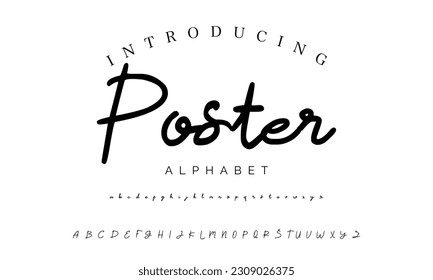 Bestes Alphabet-Poster Amazing Script Signature Logotype Schriftart Schrift handschriftlich