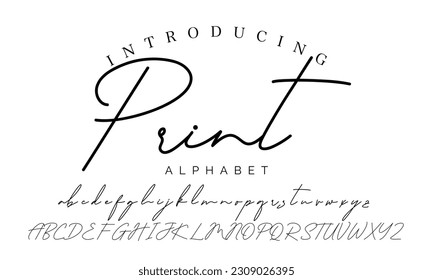 Best Alphabet Print Amazing Script Signature Logotype Font lettering handwritten