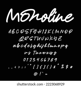 Best Alphabet Roderick Monoline Script Signature Logotype Font lettering handwritten.eps