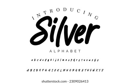 Best Alphabet Silver Amazing Script Signature Logotype Font lettering handwritten