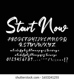 Best Alphabet Start Now Brush Font lettering handwritten