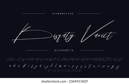 Mejor Alfabeto "Sunshine "Brush Script Font. letra de tipo manuscrito