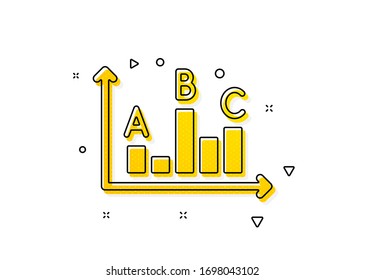 Best answer sign. Survey results icon. Business stats symbol. Yellow circles pattern. Classic survey results icon. Geometric elements. Vector