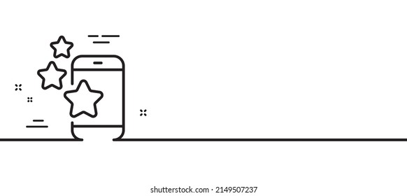 Mejor icono de línea de aplicación. Signo de clasificación de teléfono. Símbolo de clasificación. Fondo mínimo de la ilustración de línea. Mejor cartel de patrón de icono de línea de aplicación. Concepto de plantilla web blanca. Vector