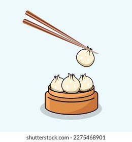 Best Asian Food  Dim Sum Vector, Hi-Quality Colorful Ramen Illustration Template, Premium Vector. Excellent Creative Dim Sum Vector Illustrations Vector With Background. 