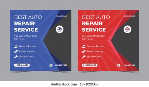 Best Auto Repair Services social media post and flyer