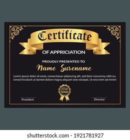 best award certificate design moder abstract professional golden test