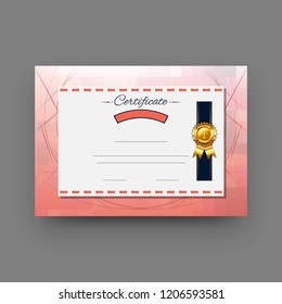 Best award or certificate template design with golden badge and space for your text.