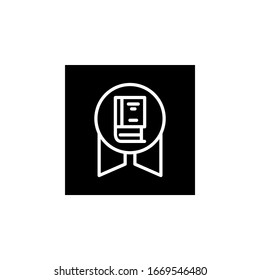 best award icon. Online learning icon. Perfect for application, web, logo and presentation template. Icon design line inverted style