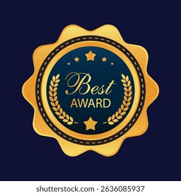 Best Award Luxury premium golden badge labels vector illustration