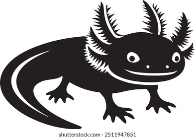 Best Axolotl logo silhouette vector design