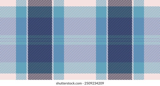 Best background seamless pattern, father vector texture textile. Doodle fabric check tartan plaid in light and blue colors palette.