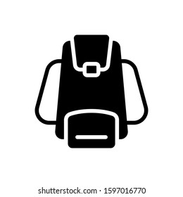 The best backpack icon design. High quality vector illustration in trendy flat style with black color. Suitable for many purposes.
