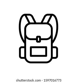 The best backpack icon design. High quality vector illustration in trendy line style with black color. Suitable for many purposes.
