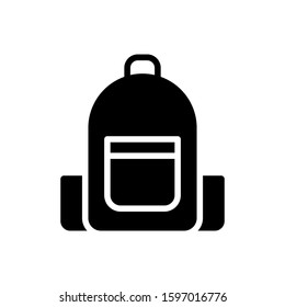 The best backpack icon design. High quality vector illustration in trendy flat style with black color. Suitable for many purposes.
