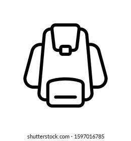 The best backpack icon design. High quality vector illustration in trendy line style with black color. Suitable for many purposes.
