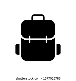 The best backpack icon design. High quality vector illustration in trendy flat style with black color. Suitable for many purposes.
