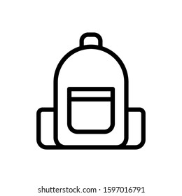 The best backpack icon design. High quality vector illustration in trendy line style with black color. Suitable for many purposes.
