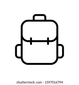 The best backpack icon design. High quality vector illustration in trendy line style with black color. Suitable for many purposes.
