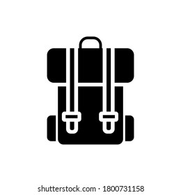 Das beste Rucksack-Icon-Design. Hochwertige Vektorgrafik im trendigen, flachen Stil mit schwarzer Farbe